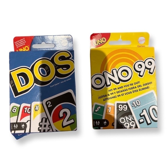 Mattel Games UNO DOS and UNO 99 Lot - Picture 1 of 6